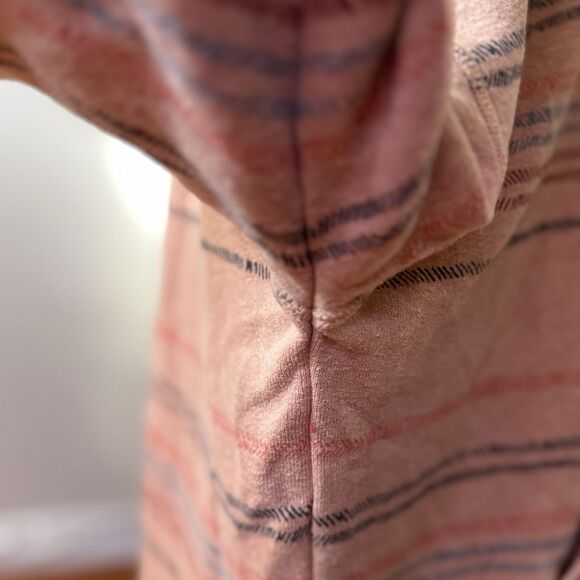 prAna Women’s Cozy Up Suncation Top Pink Sand Multi Stripe Relaxed Hemp L EUC - Picture 16 of 16